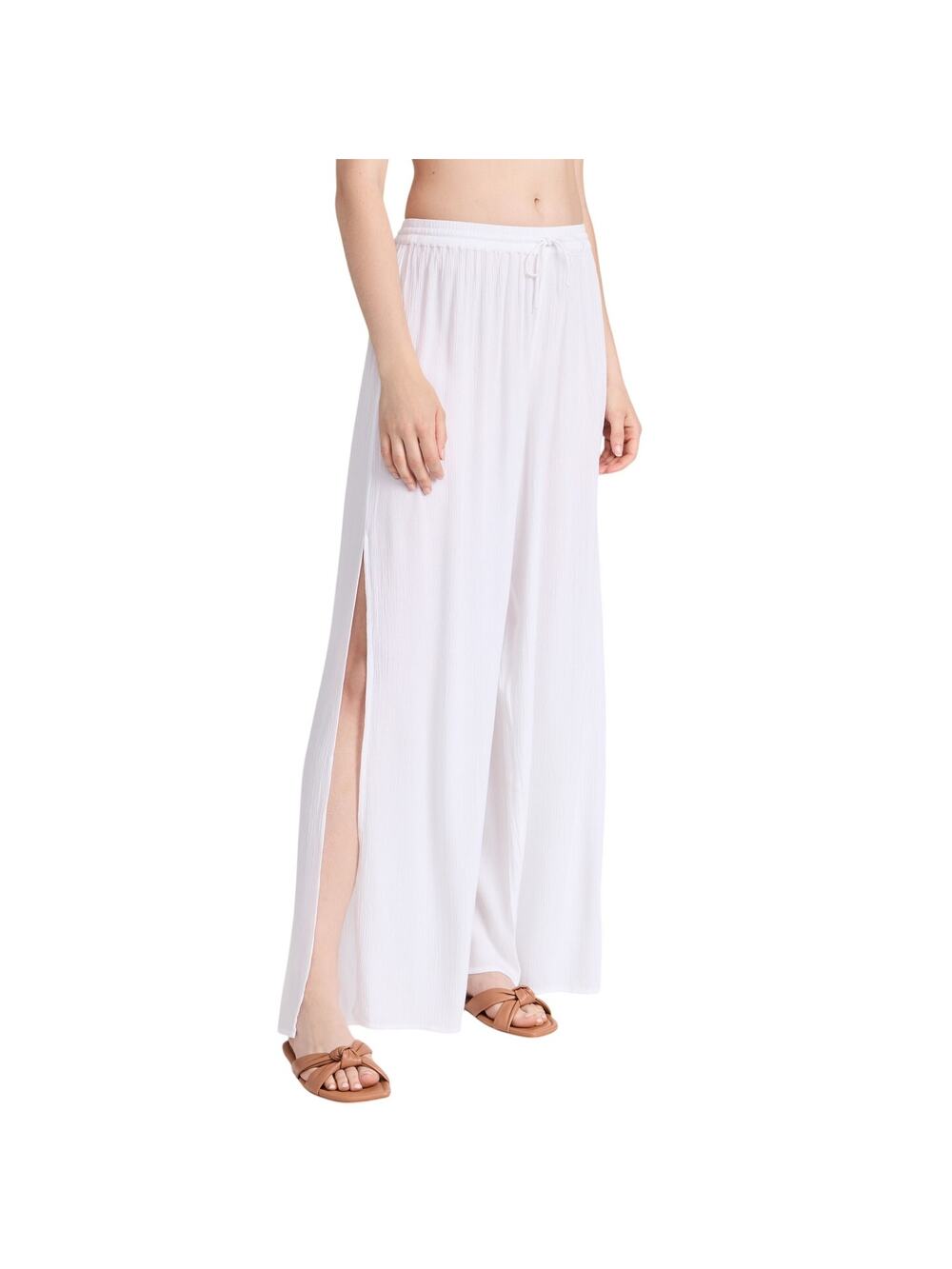 Playa Lightweight White Lucila Coverup Pants Size L